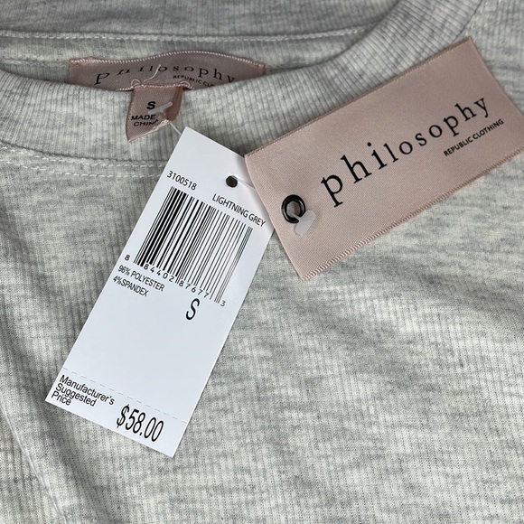 Philosophy Republic Clothing Lightning Grey Top - Small - Picture 5 of 7